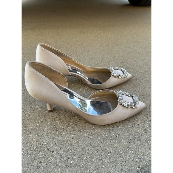 Badgley Mischka Fabia Pointed Toe Slip On D’orsay Pumps Size 7.5 - Picture 3 of 5